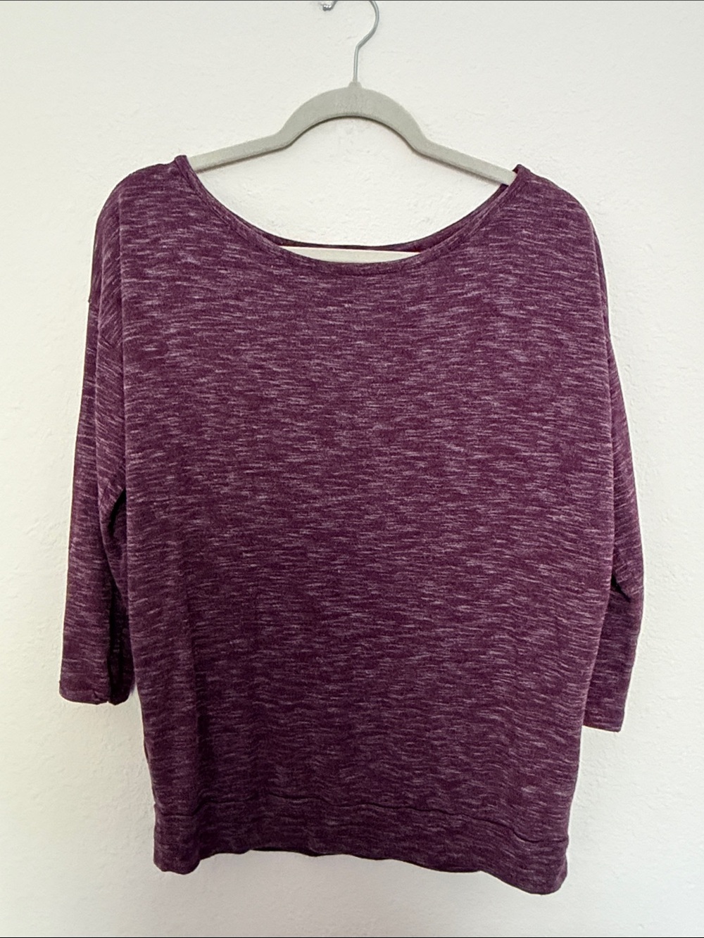 LOFT Small Cozy Burgundy Purple Lounge Pajama Top with Keyhole Back